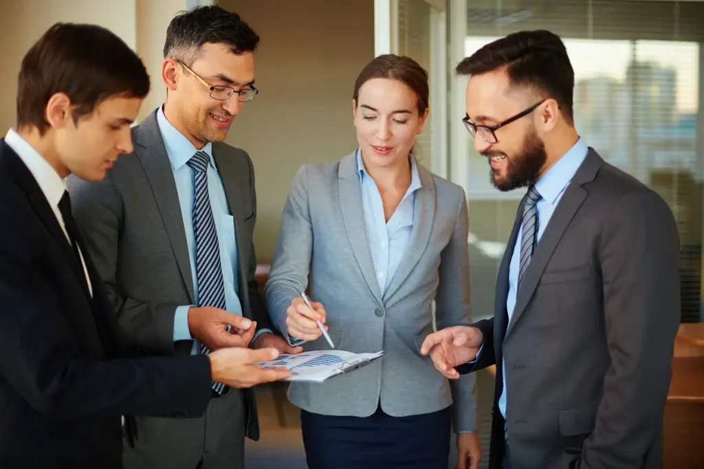 Businesswoman reviewing financial charts for UAE compliance